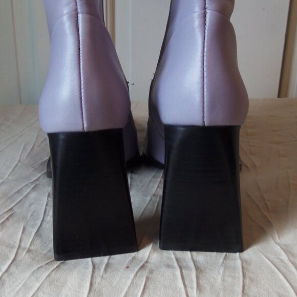 Topshop Square Toe High Ankle Boots Pale Purple sz 40 - Picture 9 of 15
